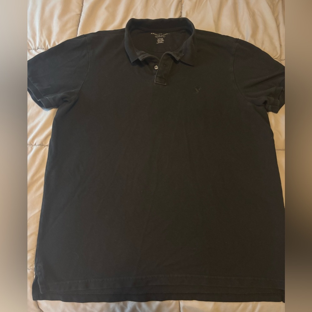 American Eagle Outfitters Black Polo Shirt Classic Design, Size XL
